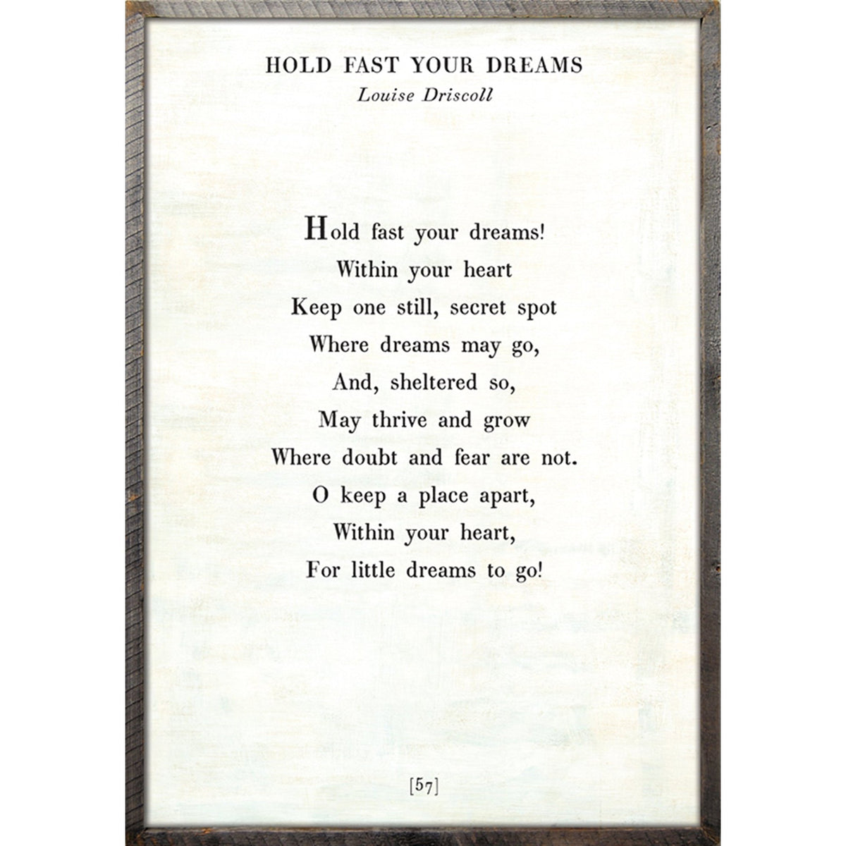 Hold Fast Your Dreams - Poetry Collection Art Print - Jack and Jill ...