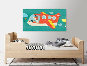 Animal Drivers - Airplane Wall Art-Wall Art-Jack and Jill Boutique