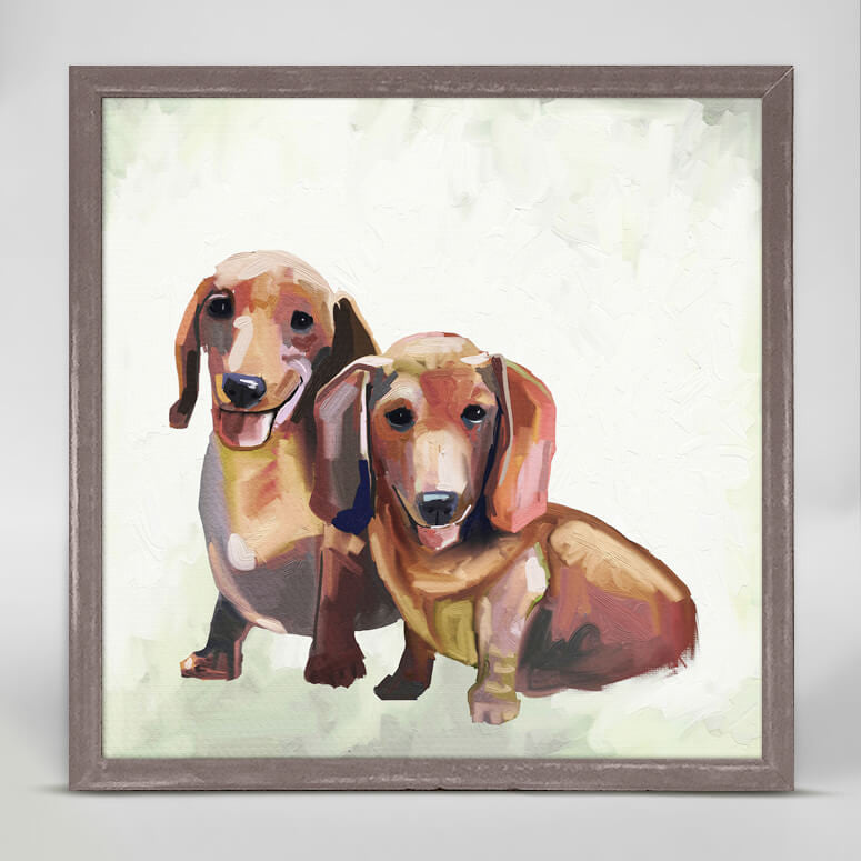 Best Friend - Dachshund Duo Mini Framed Canvas - Jack and Jill Boutique