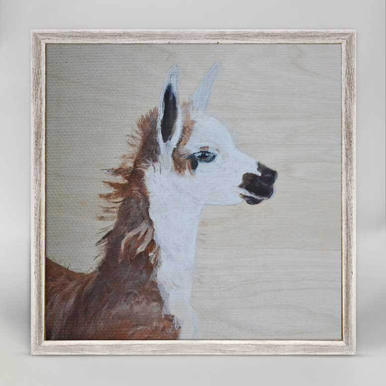 Little Llama Portrait Mini Framed Canvas