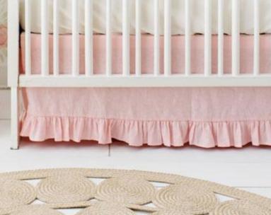 Blush Pink Crib Skirt | Washed Linen Collection-Crib Skirt-Jack and Jill Boutique