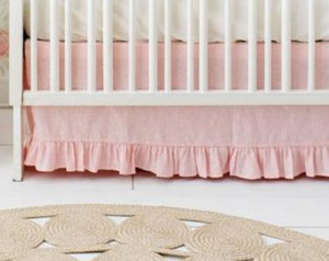 Blush Pink Crib Skirt | Washed Linen Collection-Crib Skirt-Jack and Jill Boutique